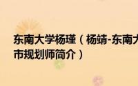 东南大学杨瑾（杨靖-东南大学副教授、博士、国家注册城市规划师简介）