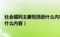 社会福利主要包括些什么内容和职责（社会福利主要包括些什么内容）