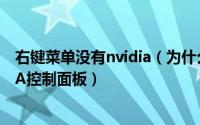 右键菜单没有nvidia（为什么我的电脑点击右键没有NVIDIA控制面板）