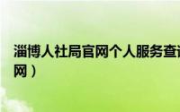 淄博人社局官网个人服务查询怎么上不去网（淄博人社局官网）