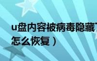 u盘内容被病毒隐藏了（u盘文件被病毒隐藏怎么恢复）