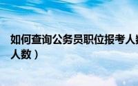 如何查询公务员职位报考人数呢（如何查询公务员职位报考人数）