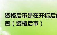 资格后审是在开标后由谁对投标人资格进行审查（资格后审）