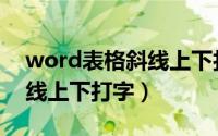 word表格斜线上下打字wps（word表格斜线上下打字）