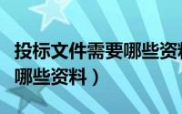 投标文件需要哪些资料和材料（投标文件需要哪些资料）