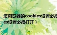 您浏览器的cookies设置必须打开怎么办（您浏览器的cookies设置必须打开）