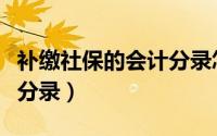 补缴社保的会计分录怎么写（补缴社保的会计分录）