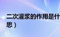 二次灌浆的作用是什么?（二次灌浆是什么意思）