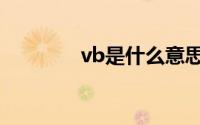 vb是什么意思（vb是什么）