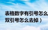 表格数字有引号怎么去掉（excel表格数字带双引号怎么去掉）