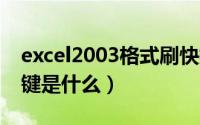 excel2003格式刷快捷键（excel格式刷快捷键是什么）