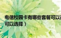 电信校园卡有哪些套餐可以选择的（电信校园卡有哪些套餐可以选择）