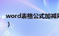 word表格公式加减乘除（表格公式加减乘除）