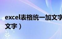 excel表格统一加文字后缀（excel表格统一加文字）