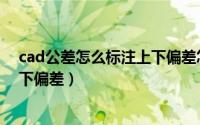 cad公差怎么标注上下偏差怎么设置（cad公差怎么标注上下偏差）