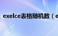 exelce表格随机数（excel表格随机数公式）