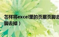 怎样将excel里的页眉页脚去掉呢（怎样将excel里的页眉页脚去掉）