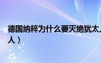 德国纳粹为什么要灭绝犹太人（为什么纳粹德国要屠杀犹太人）