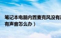 笔记本电脑内置麦克风没有声音（笔记本电脑自带麦克风没有声音怎么办）