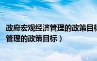 政府宏观经济管理的政策目标的小论文1200（政府宏观经济管理的政策目标）