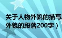 关于人物外貌的描写段落不少于200字（人物外貌的段落200字）