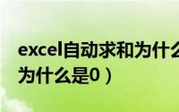 excel自动求和为什么等于0（excel自动求和为什么是0）