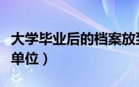 大学毕业后的档案放到哪里去（人事档案存放单位）