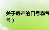 关于房产的口号霸气16个字（房产有什么口号）