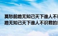 莫愁前路无知己天下谁人不识君的意思相反的诗句（莫愁前路无知己天下谁人不识君的意思）