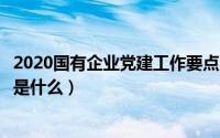 2020国有企业党建工作要点（国有企业党建的工作具体内容是什么）