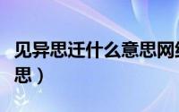 见异思迁什么意思网络用语（见异思迁什么意思）