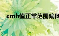 amh值正常范围偏低（amh值正常范围）