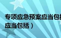 专项应急预案应当包括危险性（专项应急预案应当包括）