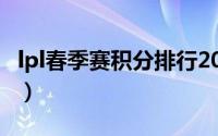 lpl春季赛积分排行2021（lpl春季赛积分排行）