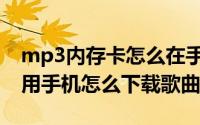 mp3内存卡怎么在手机上使用（mp3内存卡用手机怎么下载歌曲）