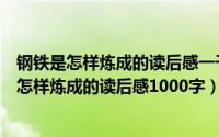 钢铁是怎样炼成的读后感一千字左右初二（初二上册钢铁是怎样炼成的读后感1000字）