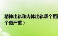 精神出轨和肉体出轨哪个更严重些（精神出轨和肉体出轨哪个更严重）