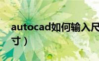 autocad如何输入尺寸（cadrec怎么输入尺寸）