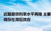 近期房贷利率水平再降 主要原因在于LPR下降后部分银行跟调存在滞后效应