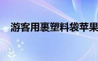 游客用裹塑料袋苹果投喂大象请文明观园